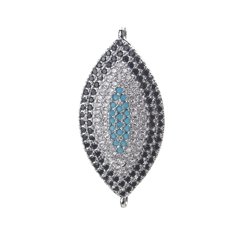 1pc 35*17mm Evil Eye Charms Micro Pave CZ Connectors Bracelet Pendant Jewelry Making Accessories Handmade Finding | Украшения и
