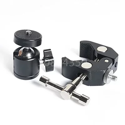 

3 в 1 набор большой зажим + 1/4-3/8 винт + шаровая Головка металлическая шаровая Головка камера ЖК-монитор Светодиодная лампа для Canon Magic Arm