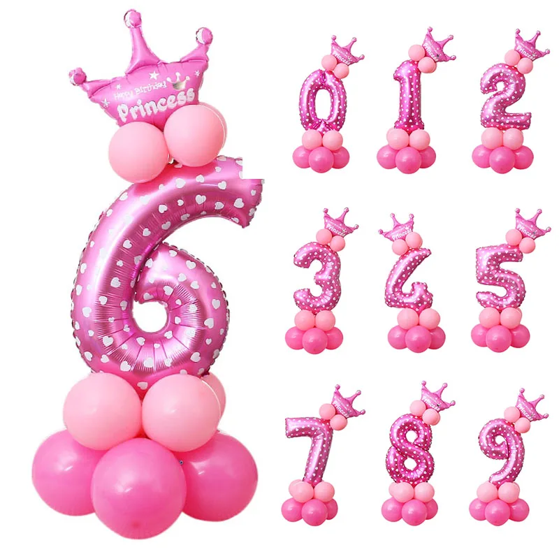 Number Foil Balloons Digit Helium Birthday Ballons Numbers Party Wedding Decor Air Baloons Event Celebration Supplies | Дом и сад