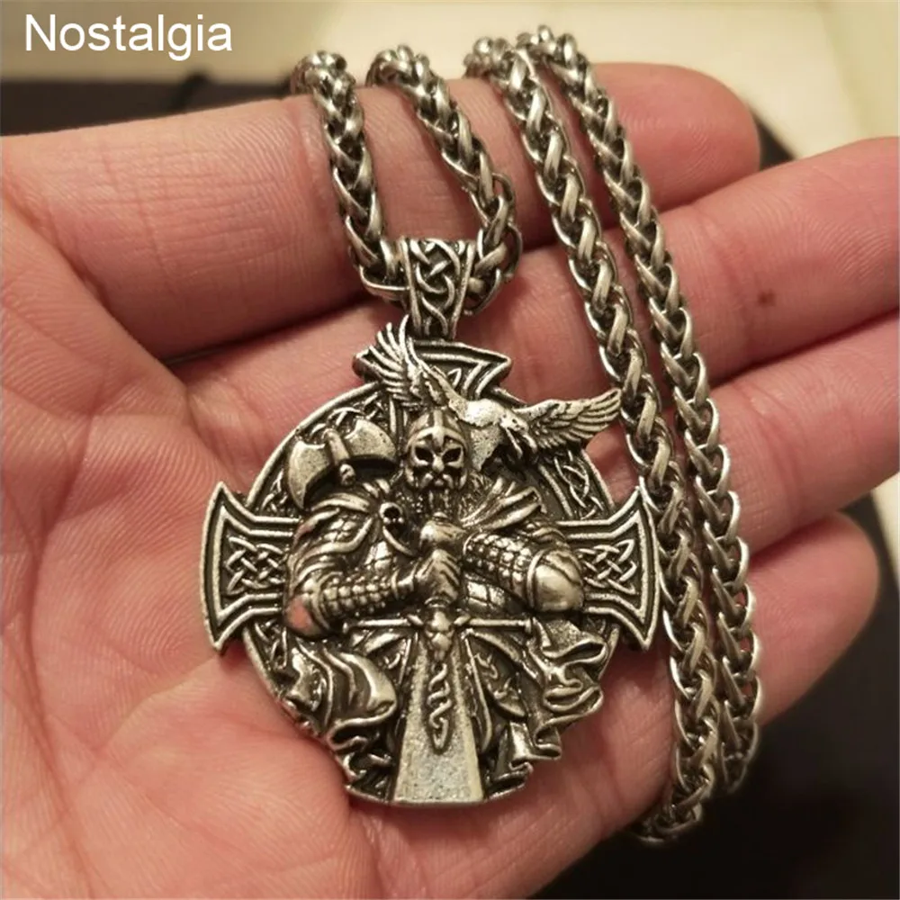 Odin Axe And Raven Amulet Norse Cross Helena Rosova колье с кулоном в стиле викингов Wiccan языческий амулет Jewlery