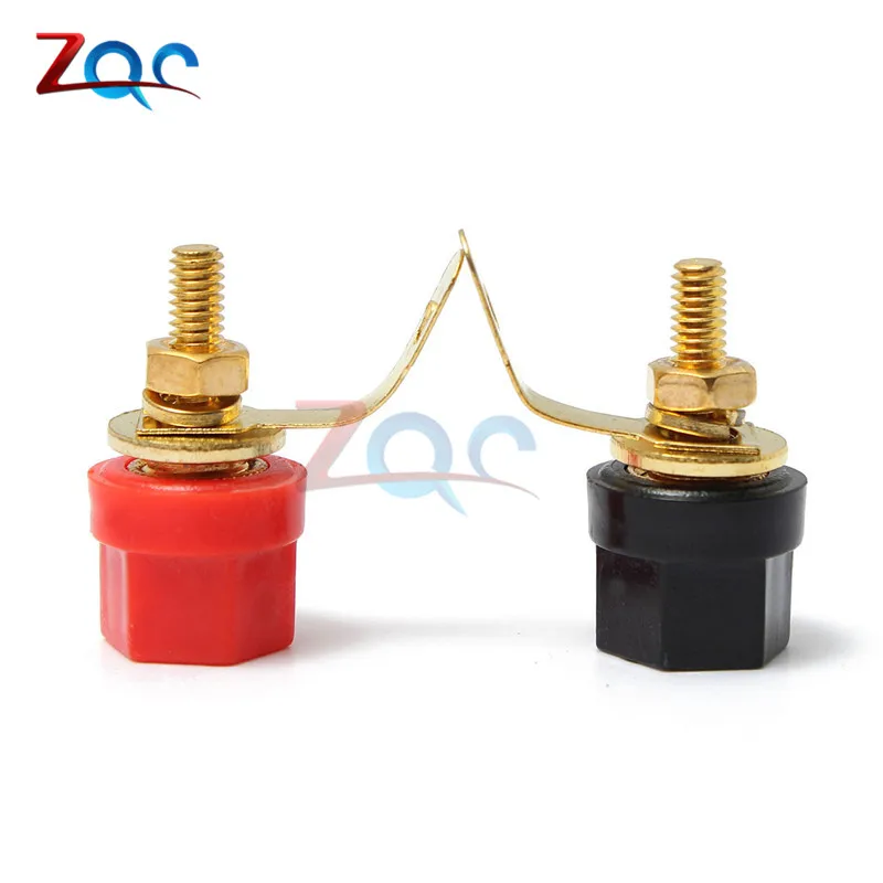 Золотой усилитель 2 шт. клемма 4 мм разъем типа банан черный + красный|post