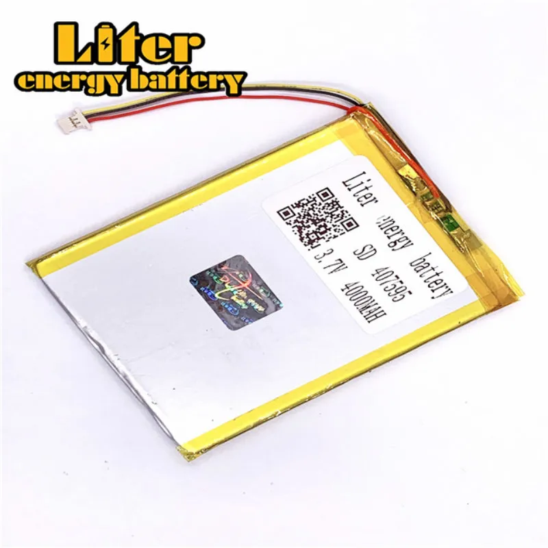 plug 1.0-3P 3.7 V 407595 4000mah factory high quality tablet pc battery lithium polymer li-ion rechargeable lipo | Компьютеры и офис