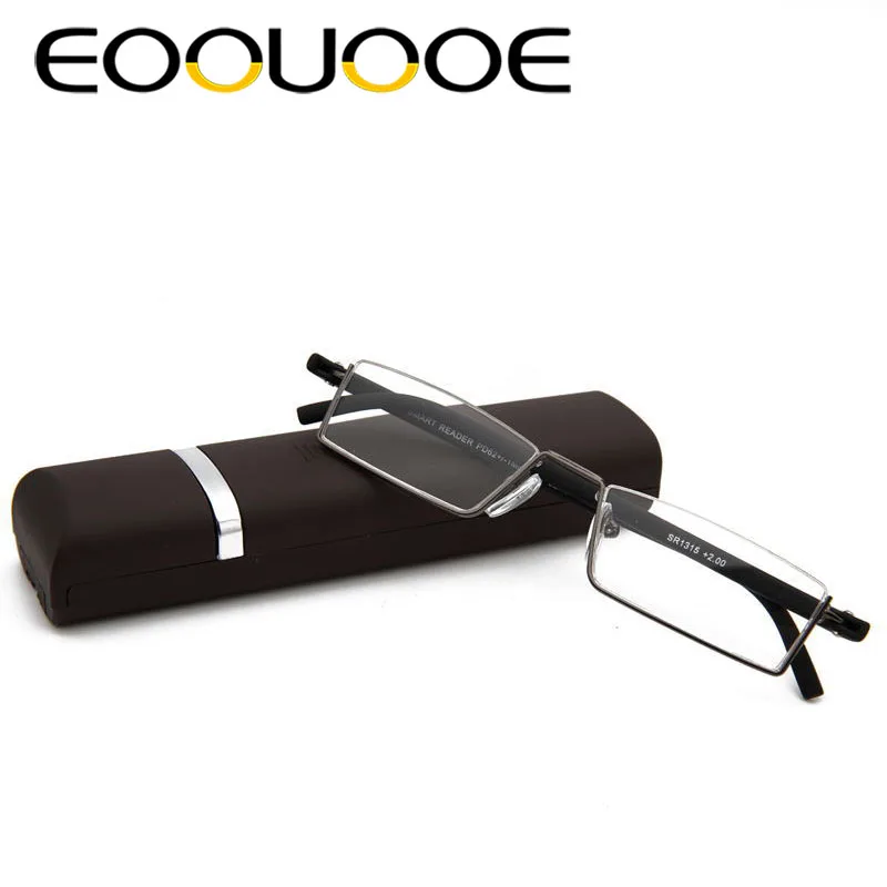 EOOUOOE Для женщин мужчин очки для чтения Полуободковые мини Gafas Черное Цвет Óculos де