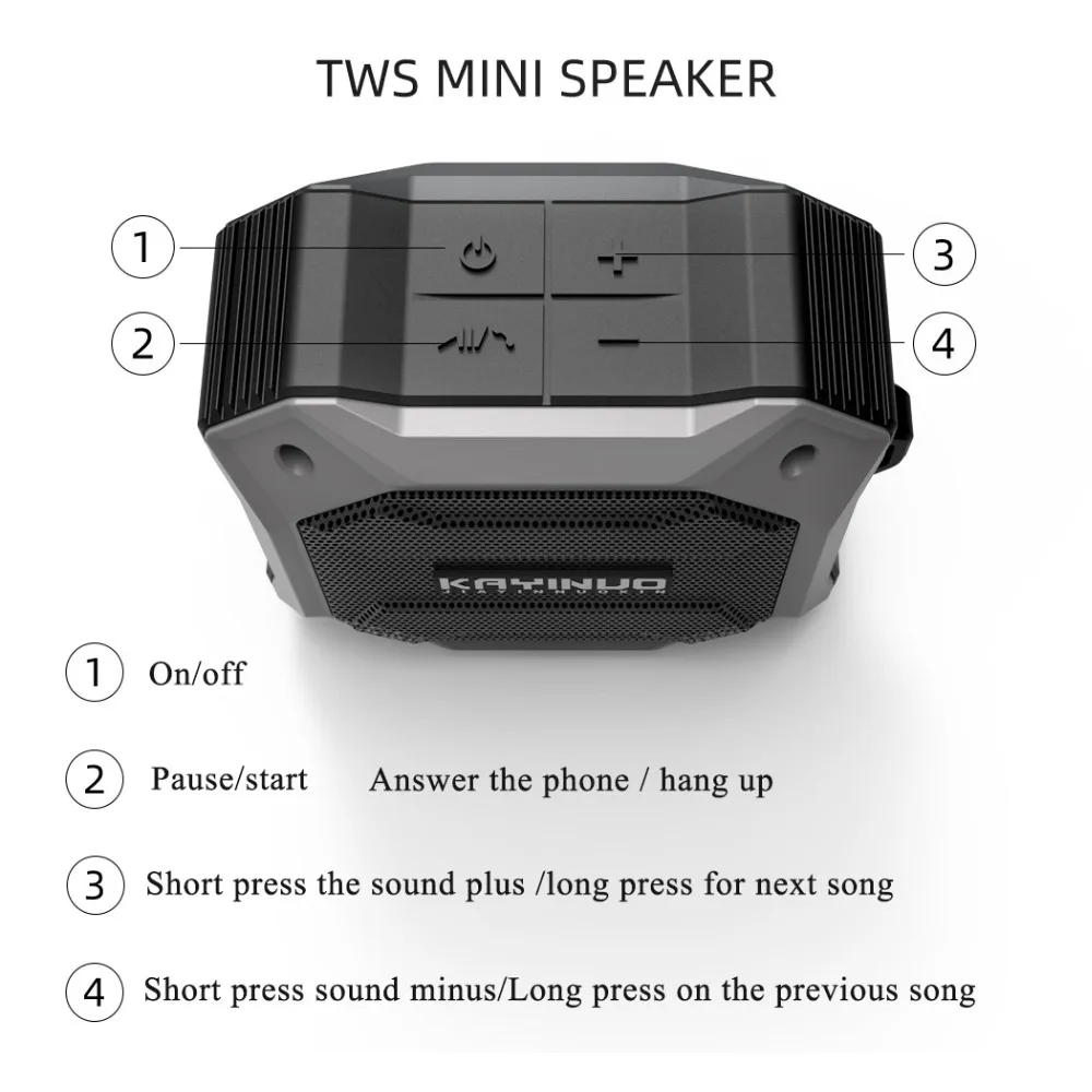 KAYINUO Мини Портативный 5,0 bluetooth беспроводной динамик Водонепроницаемый IPX7 динамик с микрофоном TWS стерео hands free колонки бас