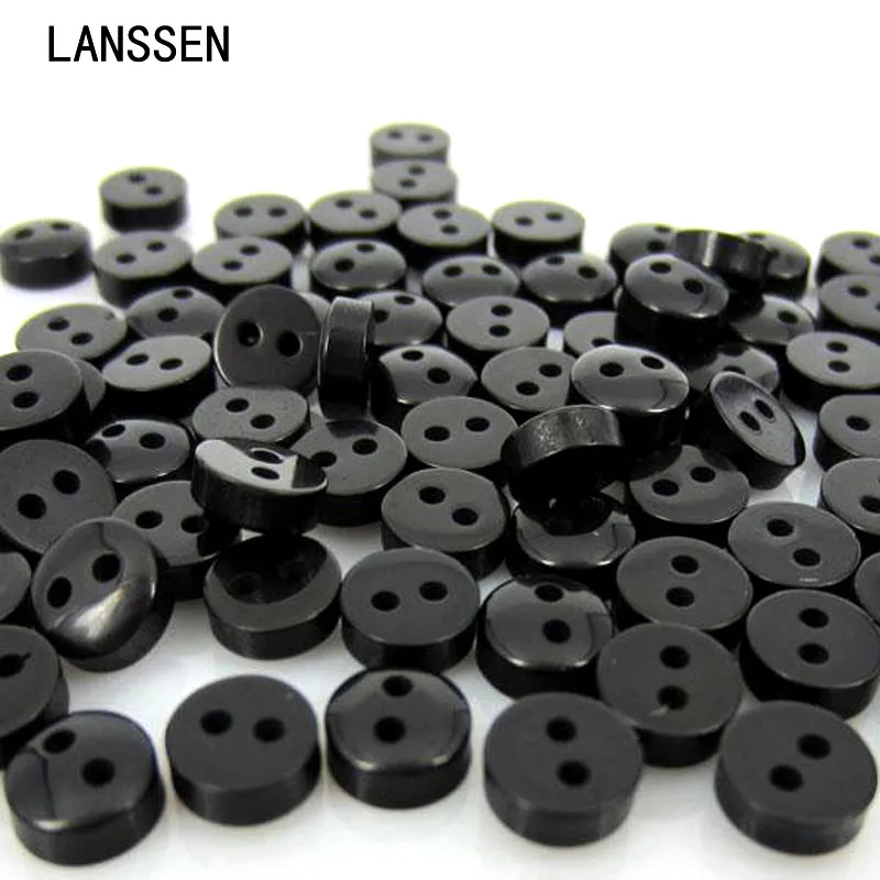 

500pcs 1/4" Black Round Resin Buttons Sewing Buttons for craft Scrapbooking 6.0mm Mini Button