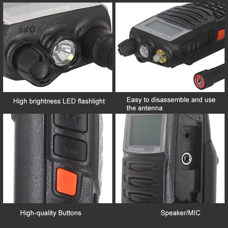 Муан A88 Walkie Talkie 10 км двухстороннее радио двухдиапазонный УКВ 199CH Портативный Хэм CB