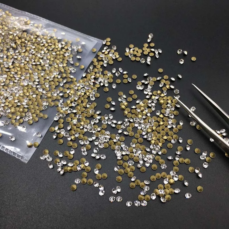 SS9 2.5mm 1440Pcs SS0-SS45 Стразы со стразами, прозрачный белый стеклянный кристалл для 3D украшения ногтей, аксессуары для свадьбы - Цвет: SS9 2.5mm 1440Pcs