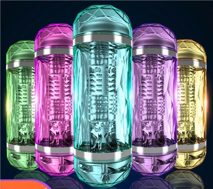 Мужской мастурбатор с прозрачными кристаллами искусственная вагина для