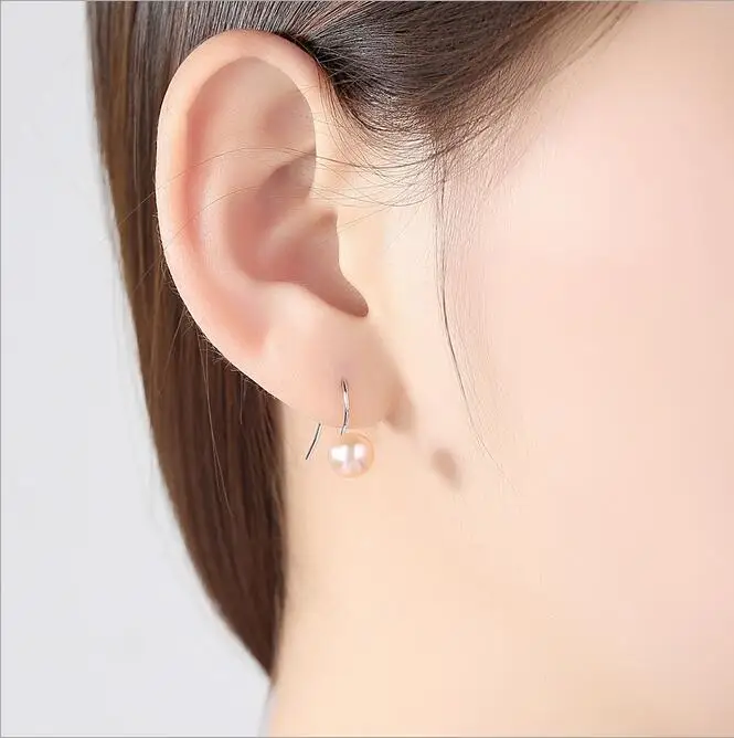 [MeiBaPJ] Wholesale Price Natural Pearl Stud Earrings Real 925 Sterling Silver Fashion for Women | Украшения и аксессуары