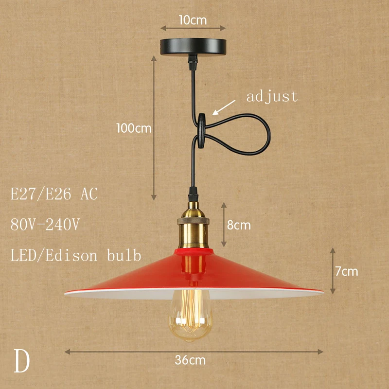 Современный Железный подвесной светодиодный светильник винтажный промышленный