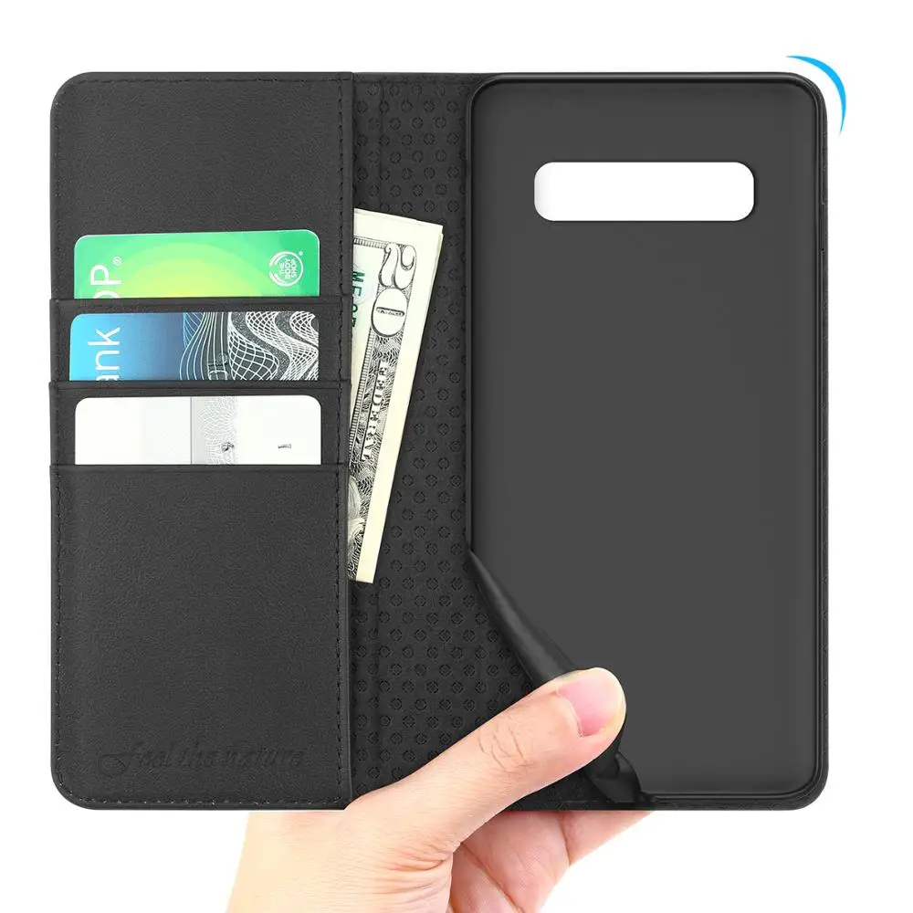 Чехол-бумажник SHIELDON для Galaxy S10 Plus, чехол из натуральной кожи с блокировкой RFID, слот для кредитных карт, раскрывающийся Магнитный чехол для S10P