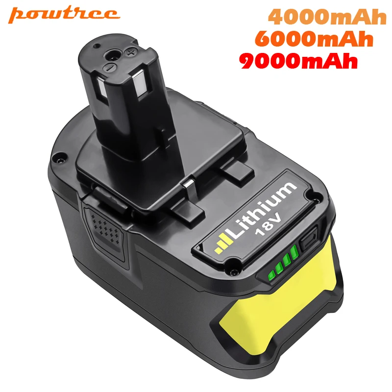 Powtree 18 в 9000 мАч литий-ионная P108 батарея для Ryobi батарея RB18L40 P2000 P310 для BIW180 L30 аккумуляторная батарея Новинка