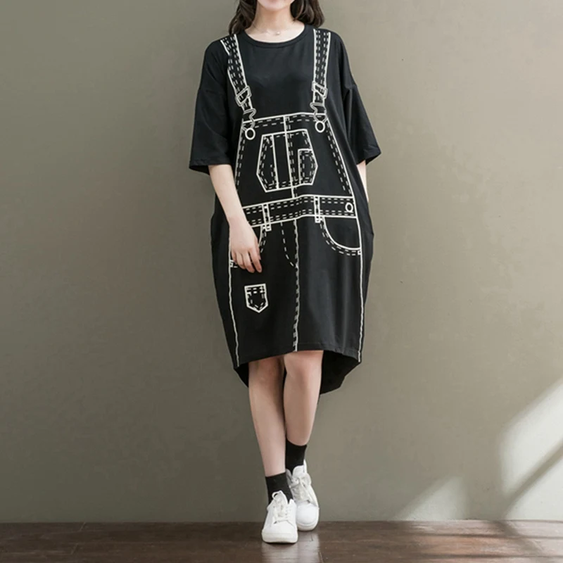 Летние женское Повседневное платье свободная талия короткий рукав Платья из