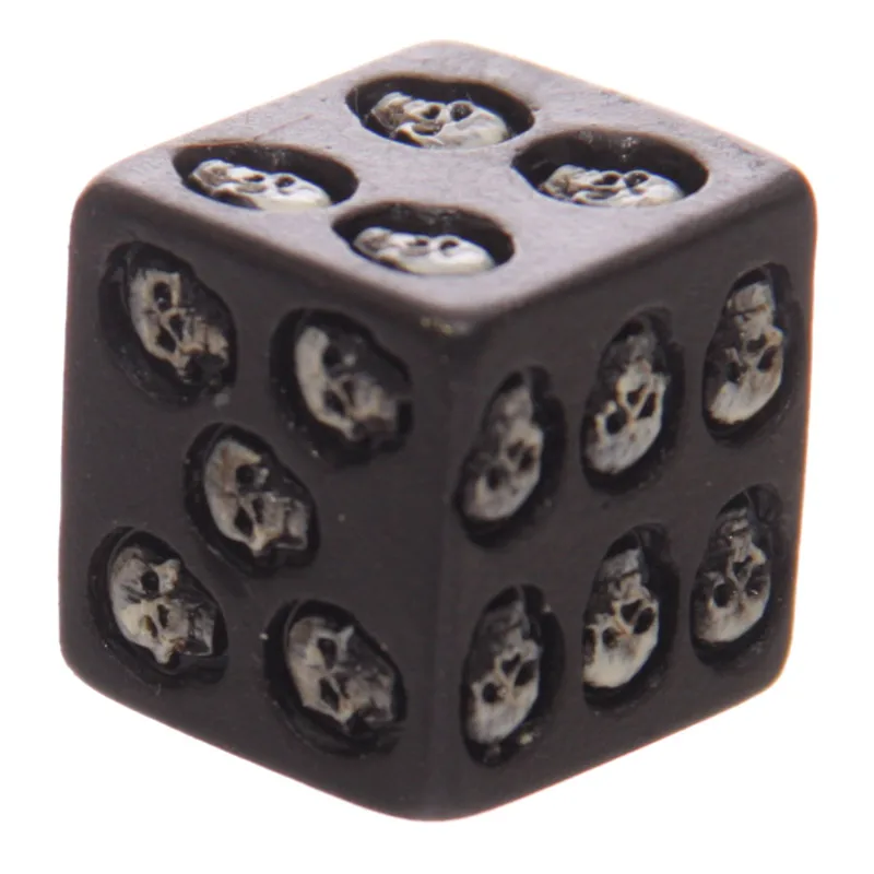 Набор из 5 шестигранных игральных костей с черным черепом Deluxe Devil Poker Dice