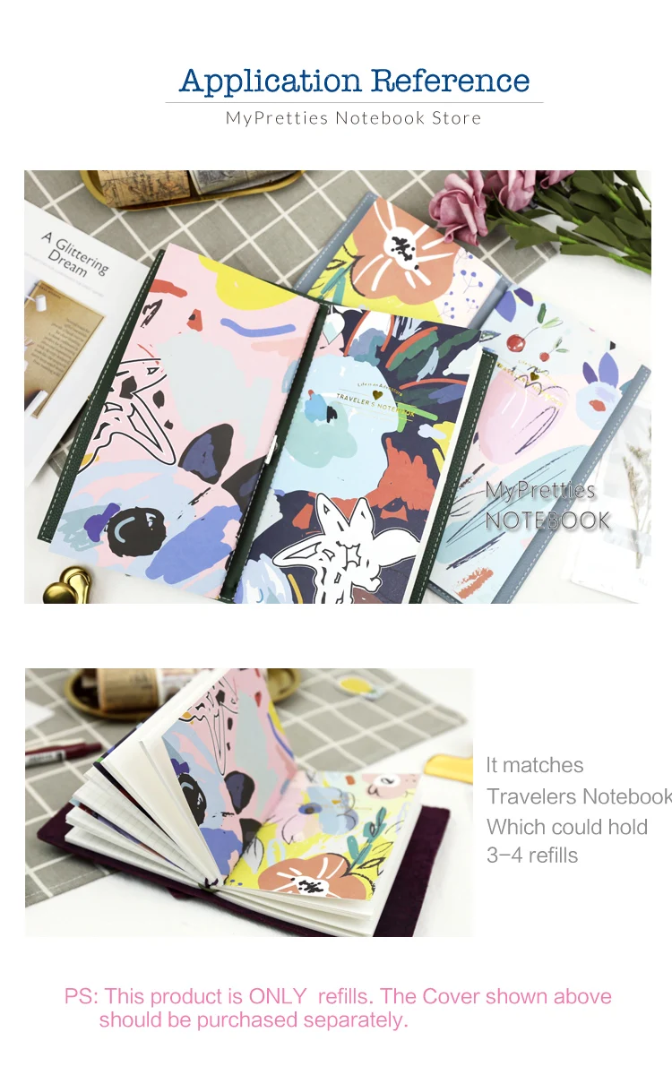 MyPretties путешественников Тетрадь Бумага заправки паспорт для TN цветок Blossom пустой сетки наполнитель Бумага s Винтаж канцелярские