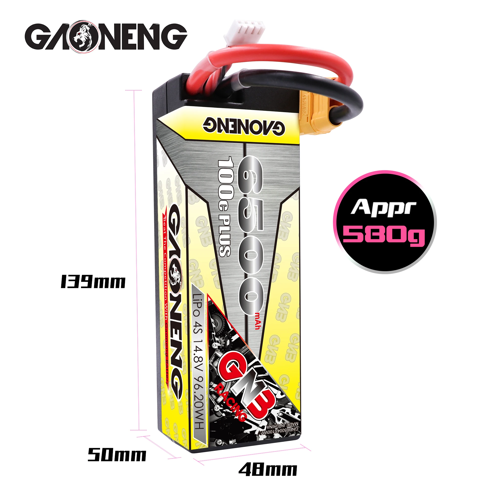 Аккумулятор литий полимерный Gaoneng GNB 6500 мАч 14 8 в 1/8 с разъемом T/XT90/XT60|Детали и
