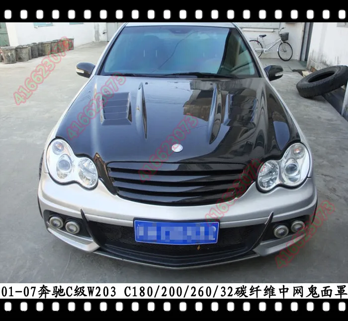 Подходит для Mercedes Benz C W203 C180 200 260 C32 01 07 решетка гриля из углеродного волокна|fit