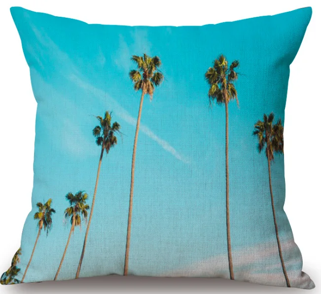Тропический Закат кокосовое дерево наволочка для тела льняные подушки кровати