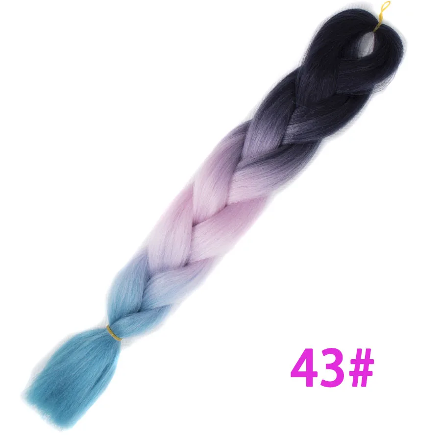 M#Синий VERVES плетеные волосы 1 шт. 24 ''большие синтетические косы 100 г/шт., вязанные волосы с эффектом омбре, высокотемпературное волокно для наращивания волос - Цвет: M#Синий
