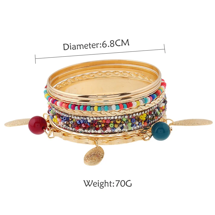 Женский браслет и в стиле бохо цветной золотого цвета с кисточками|bracelets & bangles|bangle