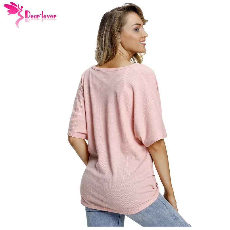 Dear Lover Женские топы и блузка рубашка 2018 короткий рукав Повседневное черный Dolman на
