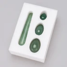 Yoni набор яиц для массажа 11 см Кристальный массаж палочка зелёный авантюрин нефрит яйца Бен Ва мяч йони-палочка для женщин Кегель тренажер вагинальный мяч