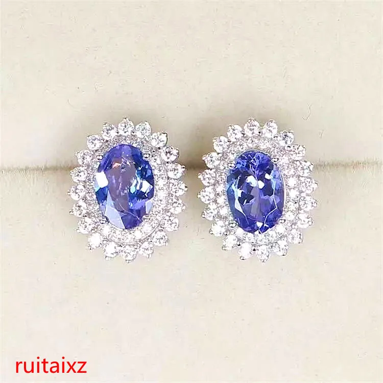 KJJEAXCMY fine jewelry 925 Чистое Серебро инкрустированные натуральным камнем серьги из танзанита ювелирные изделия драгоценность. JKH