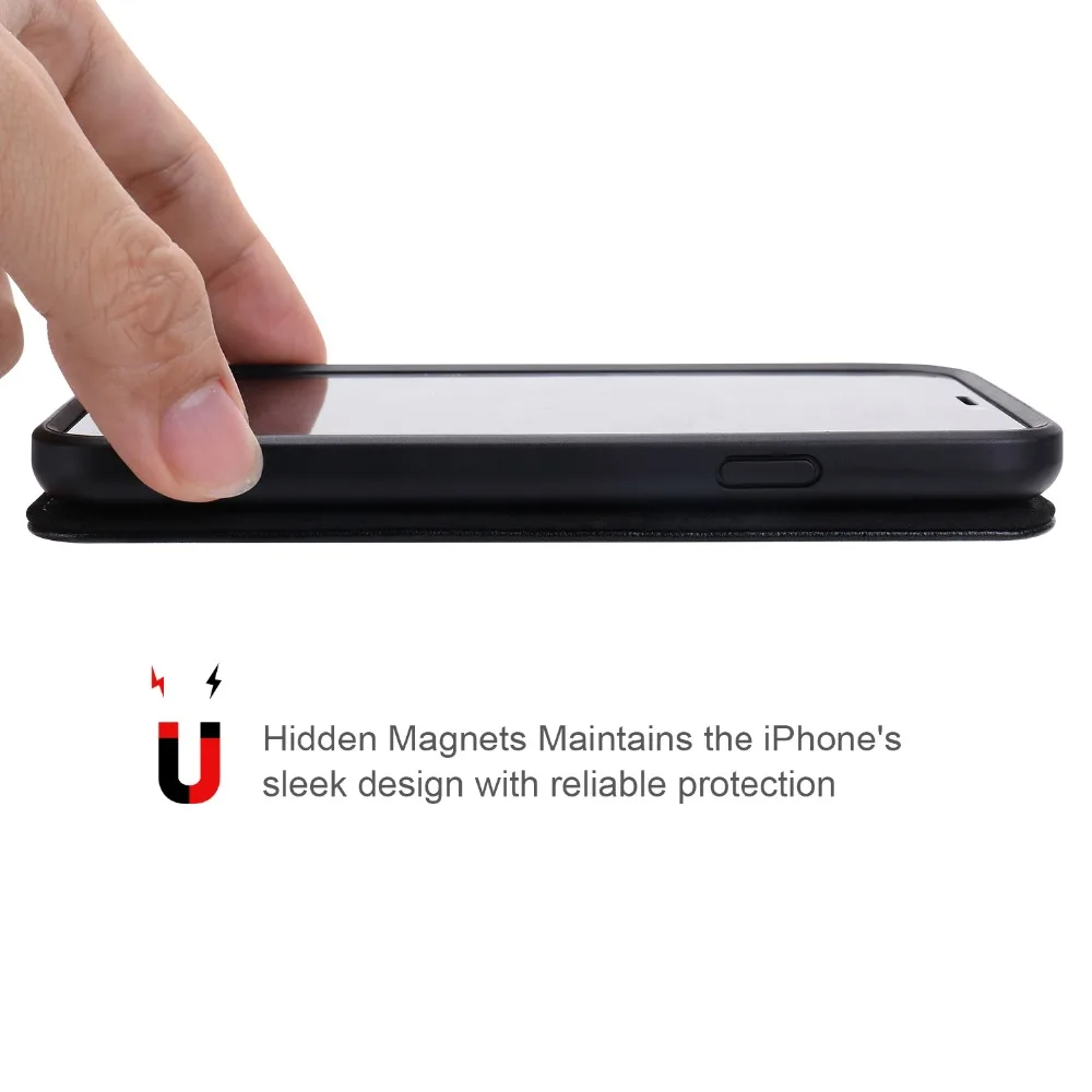 Чехол jisoncase для iPhone X из искусственной кожи, чехол для телефона, карман для карты, RFID блокирующая подкладка, Роскошный чехол для iPhone X, новинка