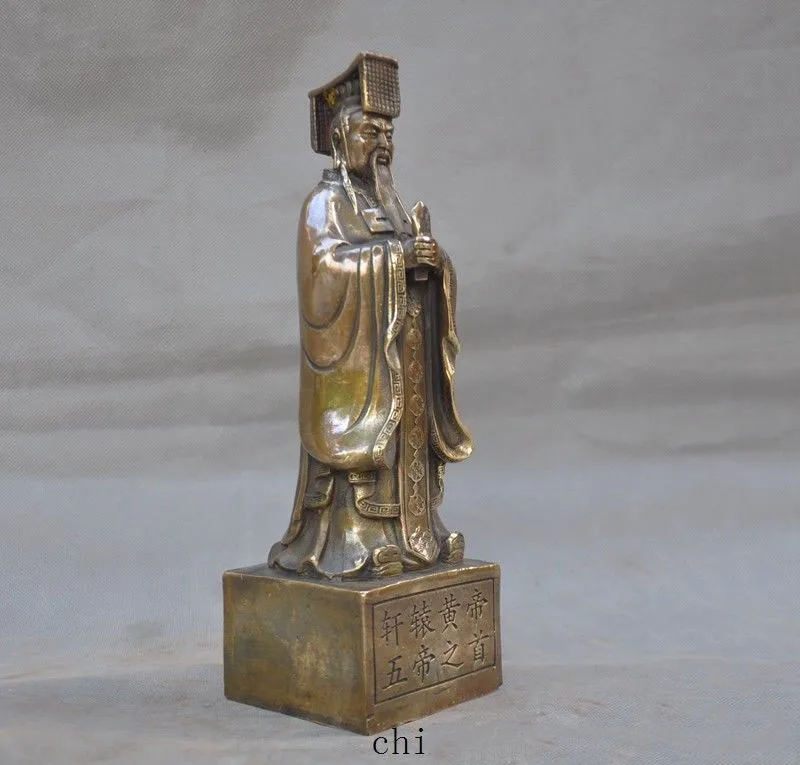 

christmas 9" Collect China Chinese bronze Yu Huang Da di The Jade Emperor God Statue halloween