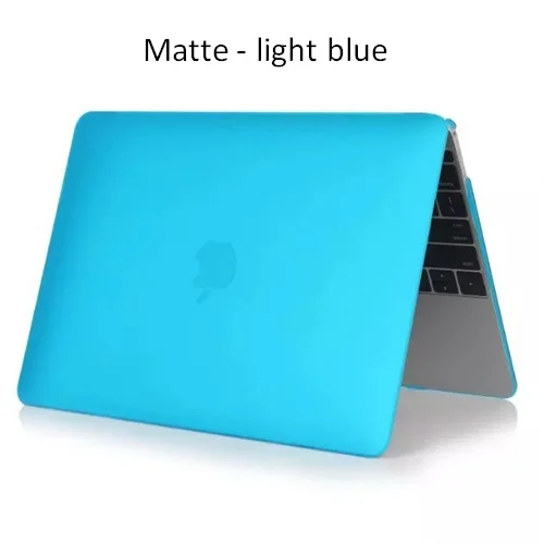 Matte Light Blue Прозрачный/Матовый Жесткий чехол для Macbook Air Pro retina 11 12 13 15 дюймов сумка для ноутбука чехол для Mac Book аксессуары для ноутбуков - Цвет: Matte Light Blue