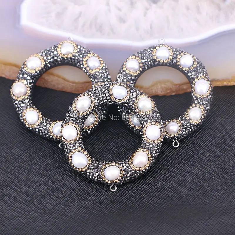 5 шт. ручная работа кожа основа проложить натуральный пресноводный белый жемчуг