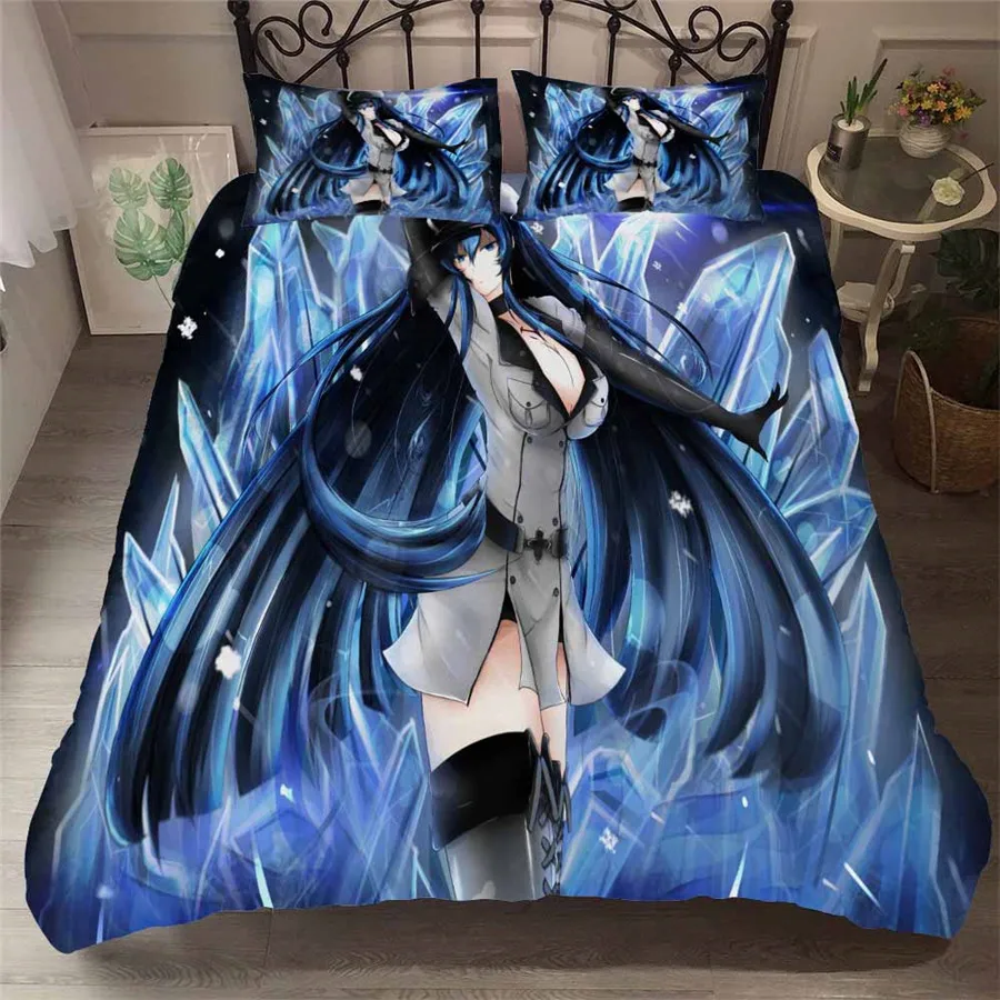 HELENGILI 3D Постельное белье аниме печати пододеяльник набор Bedcloth с Наволочка на