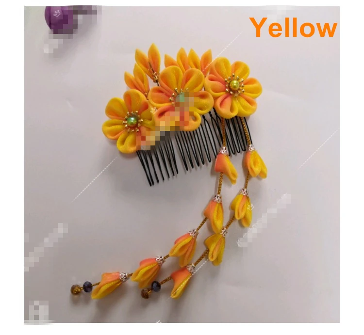 Изготовленный на заказ ручной работы японский кимоно Sakura hairwear Девушки Головные уборы женские заколки kanzashi цветок заколки для волос с длинным падением