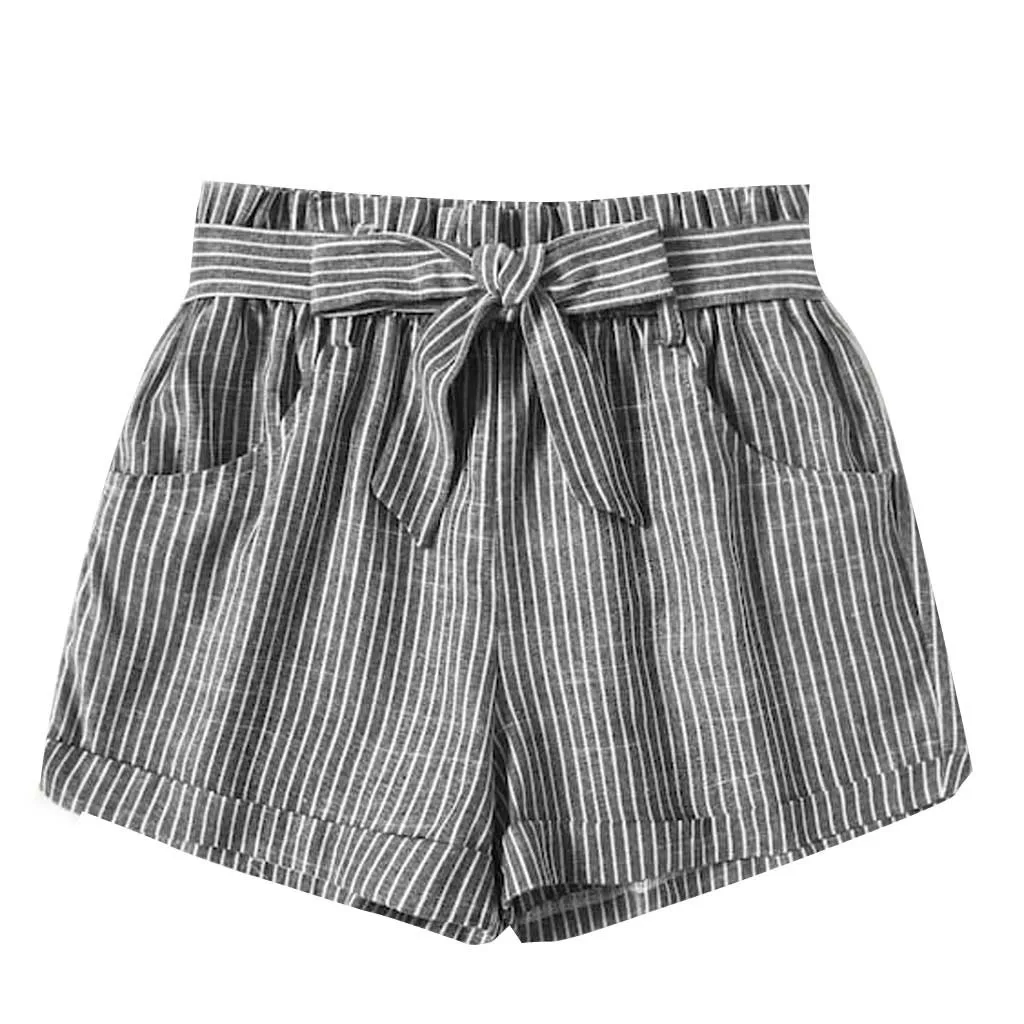 Dark Gray Женские модные шорты, Полосатое Облегающее, эластичные шорты Korte Broek Pantalones Cortos Mujer Spodenki Damskie, шорты Feminino Szorty - Цвет: Dark Gray