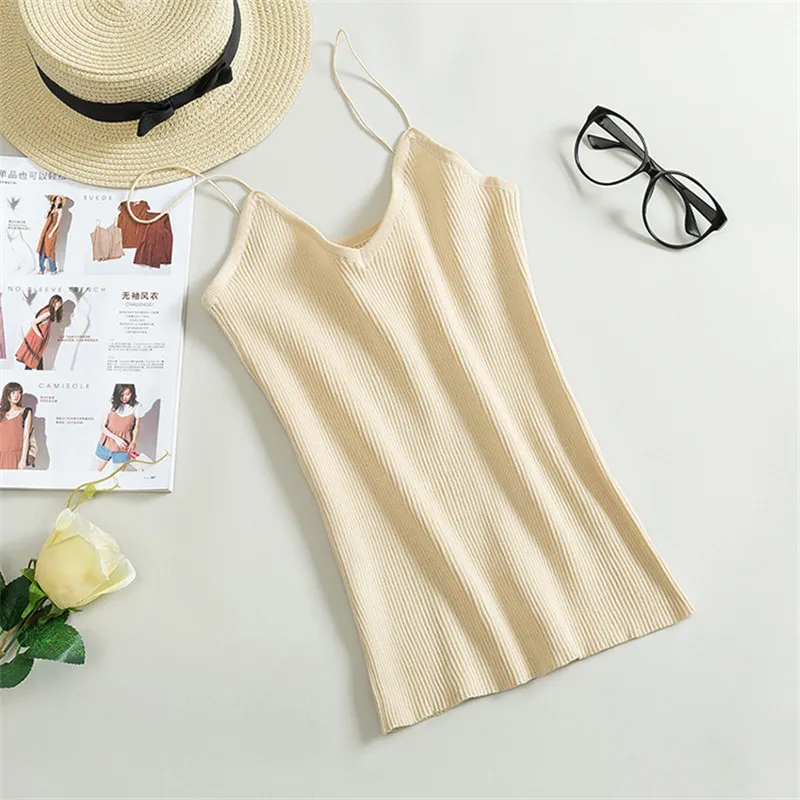 Hongmiao Top With Camisole Tank Tops Summer Women Shirt 2019Fashion Ladies Solid Color Female Sleeveless Fitness Slim Top