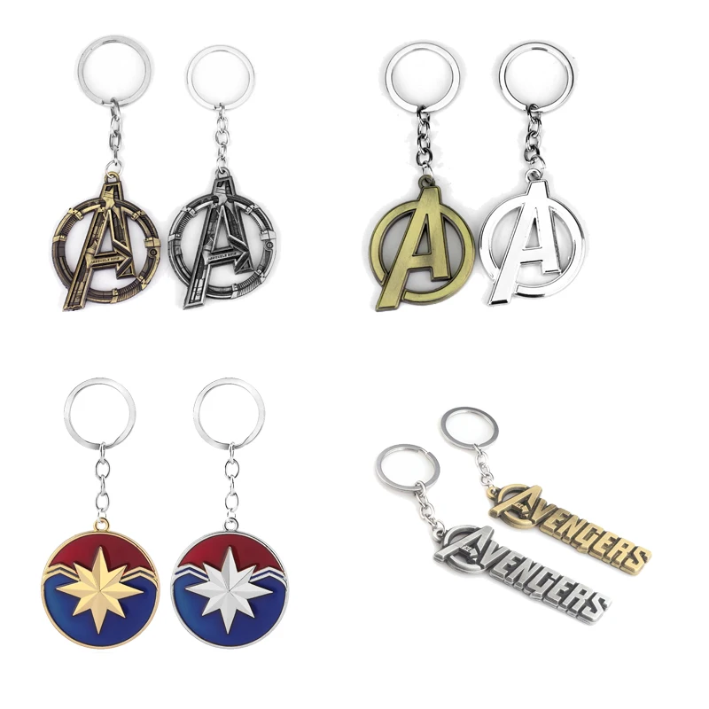 Marvel Iron Man Tony Stark Keychain Figure Toys The Avengers Age of Ultron Logo Vintage Bronze Metal Keyring Pendan | Игрушки и хобби