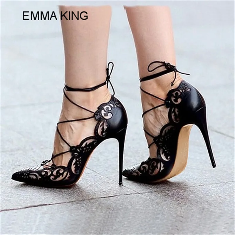 Emma king/элегантные женские туфли лодочки с лазерной резкой модельные на высоком