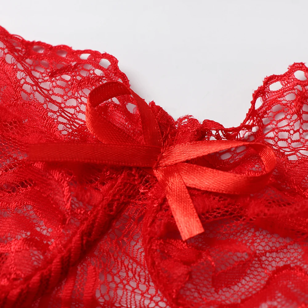 Новое сексуальное женское нижнее белье Babydoll с бантом, полностью Кружевное боди, женское белье без рукавов с v-образным вырезом, стрейчевое трико, комбинезон, топ, боди, нижнее белье