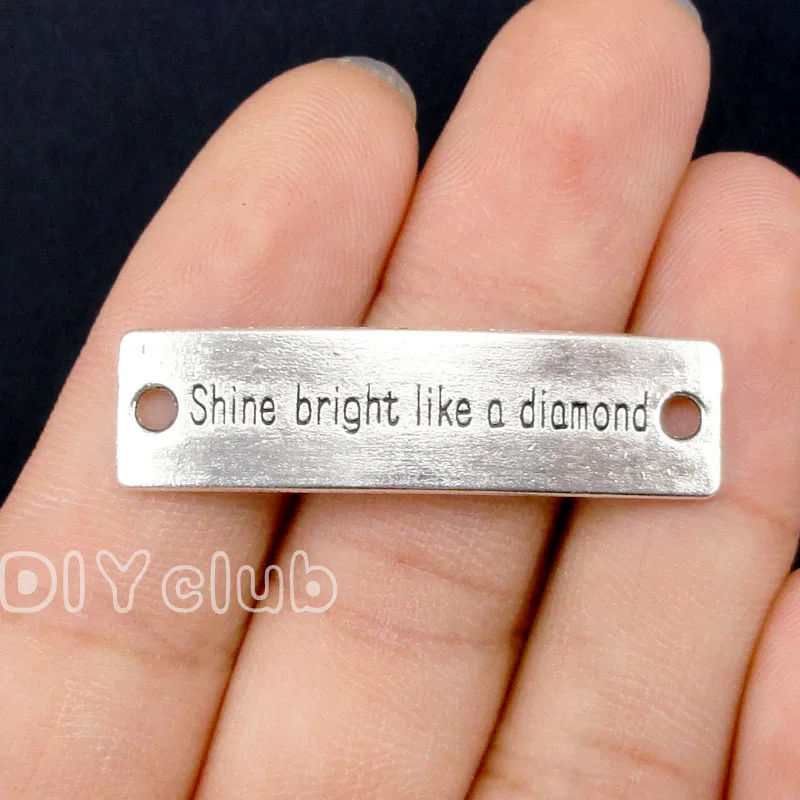 

40pcs- Antique Silver Shine Bright Like A Connector Charms 39x11mm