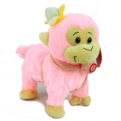 pink Виртуальная игрушка для домашних животных, Поющая обезьяна, интерактивные игрушки, электронные домашние животные, дети, счастливые обезьяны, робот, радиоуправляемые животные, научная музыкальная робо - Цвет: pink