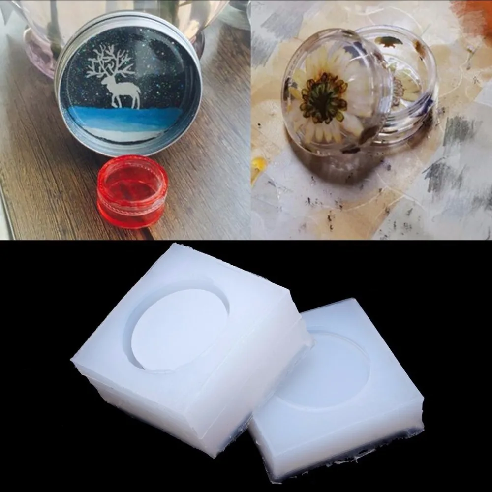 Круглая силиконовая коробка для хранения DIY формы из смолы литья ювелирных