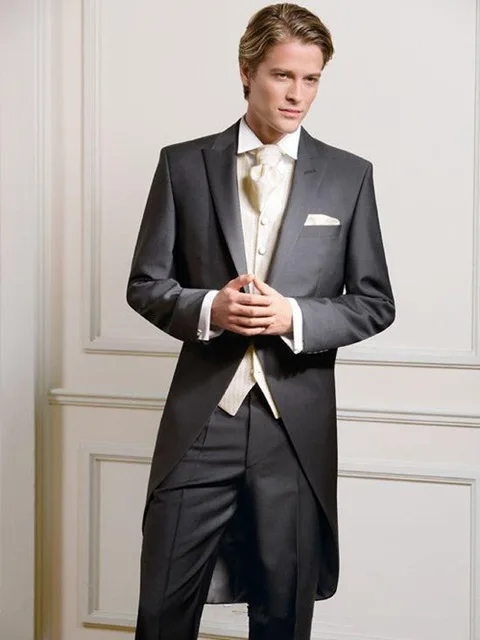 

Costume Homme Long Tailor Made Wedding Prom Men Suit Custom Made Mens Suits Man's Business Suits 3pieces( Jacket+Pant+Vest)