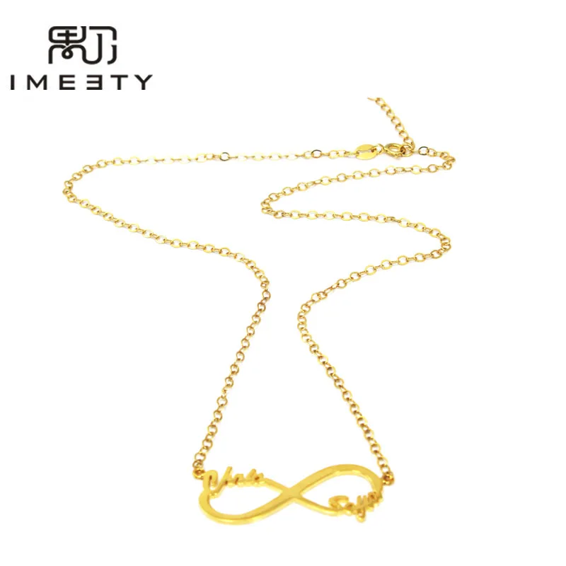 Ожерелье IMEETY с символом бесконечности подвеска двумя именами ожерелье маленьким