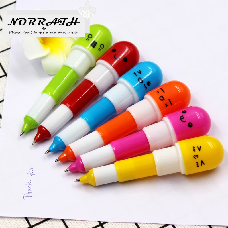 Шариковая ручка с витаминными таблетками 6 шт./лот|school supplies|vitamin pillpill ballpoint pen |
