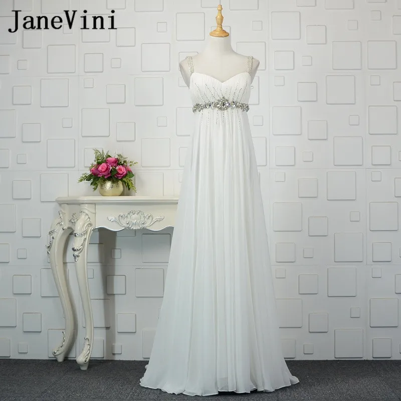 Длинные свадебные платья для беременных с кристаллами шифоновые подружек