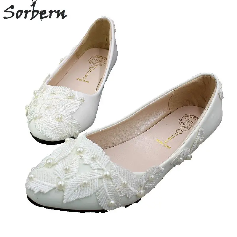 

Sorbern Women Bridal Shoes Lace Applique Beads Wedding Shoes Women Pumps Shoes Slip On Classics Womens Pumps 2019