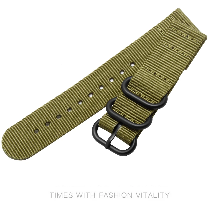 Ремешок для наручных часов Zulu брезентовый мужской браслет с серебристой пряжкой