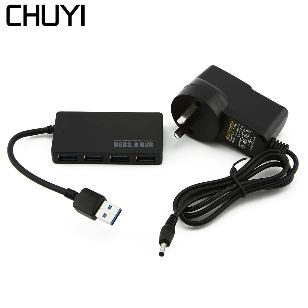 USB разветвитель CHUYI Superspeed 4 порта 3 0 внешний адаптер питания для ноутбуков и