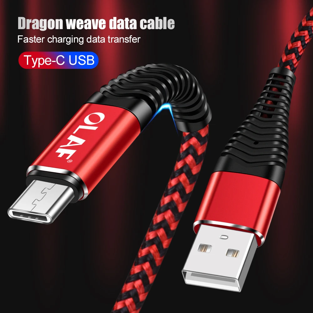 USB-кабель Olaf Type-C для Xiaomi Mi 8 Oneplus 6 5T кабель быстрой зарядки и передачи данных Huawei