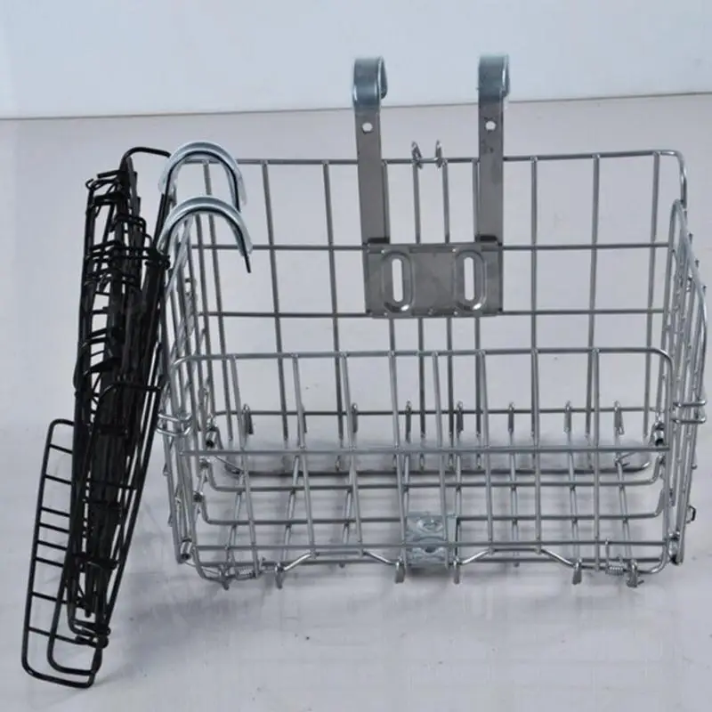 Железная Складная велосипедная корзина линия сетка съемная передняя сумка